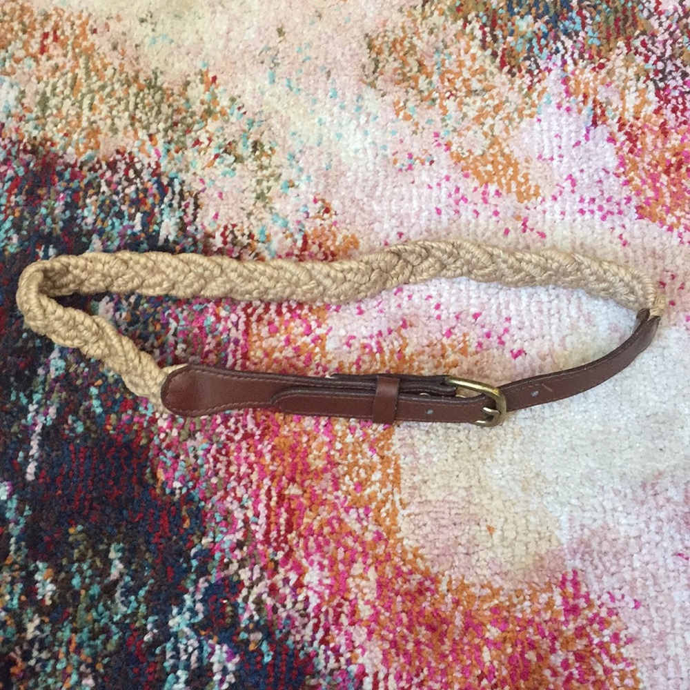 Leather and twine small belt